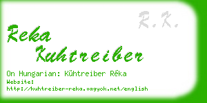 reka kuhtreiber business card