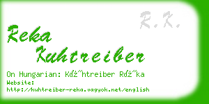 reka kuhtreiber business card